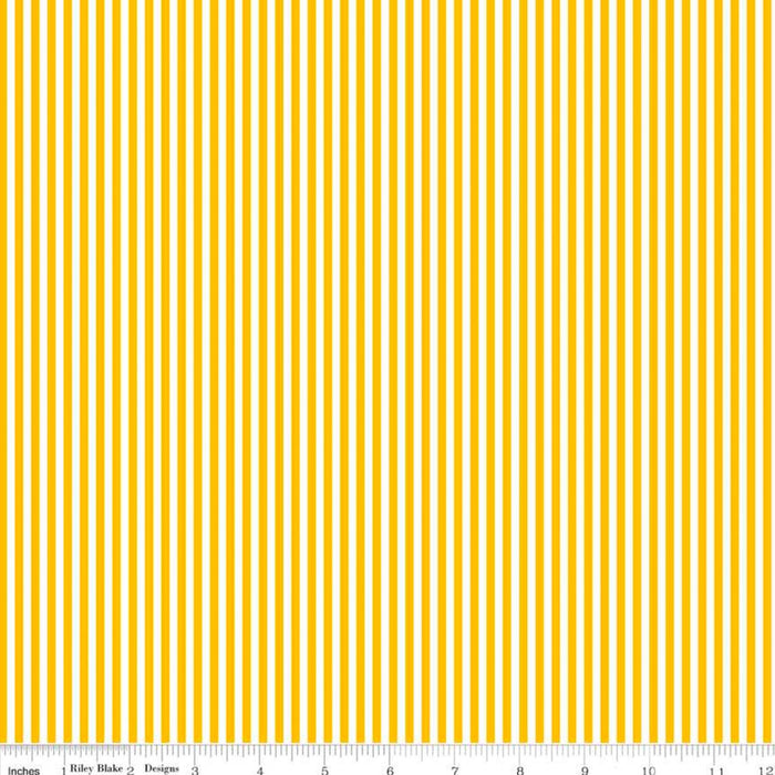 Stripe 1/8" in Mustard fabric from Riley Blake. Sold by Canadian online fabric store Woven Fabric Gallery. 