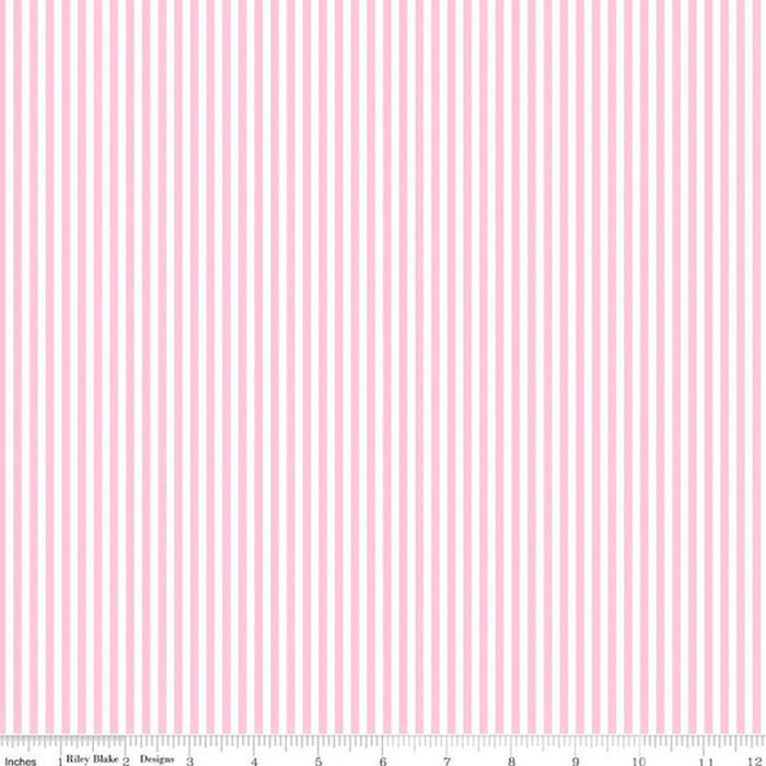  Stripes 1/8" Peony fabric from Riley Blake. Sold by Canadian online fabric store Woven Fabric Gallery. 