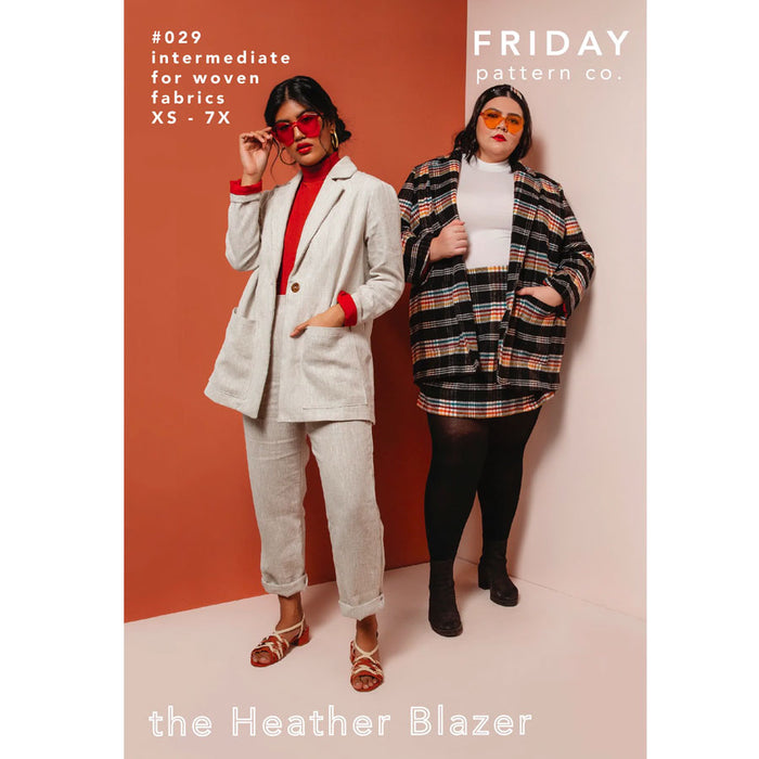The Heather Blazer Pattern by Friday Pattern Co.  Sold by Canadian online fabric store Woven Fabric Gallery.