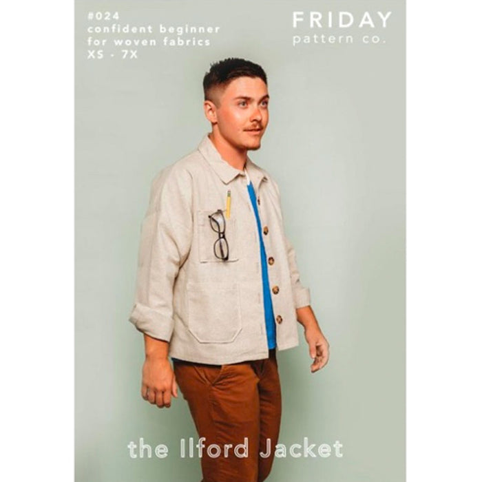 The Ilford Jacket Pattern by Friday Pattern Co. Sold by Canadian online fabric store Woven Fabric Gallery.
