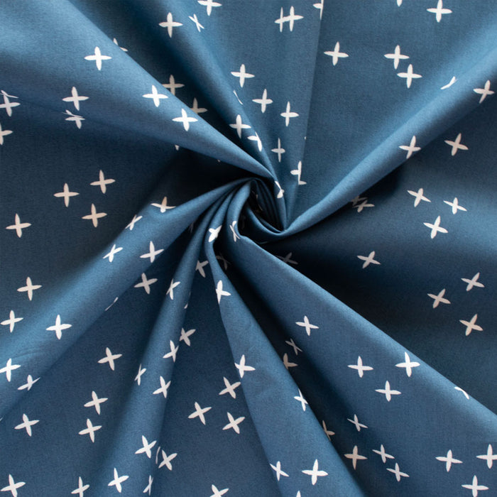 Wink Dark Denim organic fabric form Birch Fabrics. Sold by Canadian online fabric store Woven Fabric Gallery. 